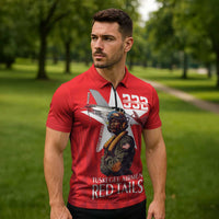 Tuskegee Airmen Red Tails Zipper Polo Shirt African American Pilots Heritage Red Style - Wonder Print Shop