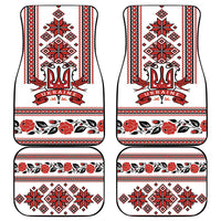 Ukraine Unity Day Car Mats The Trident With Folk Pattern - Wonder Print Shop
