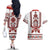 Ukraine Unity Day Couples Matching Off The Shoulder Long Sleeve Dress and Hawaiian Shirt The Trident With Folk Pattern - Wonder Print Shop