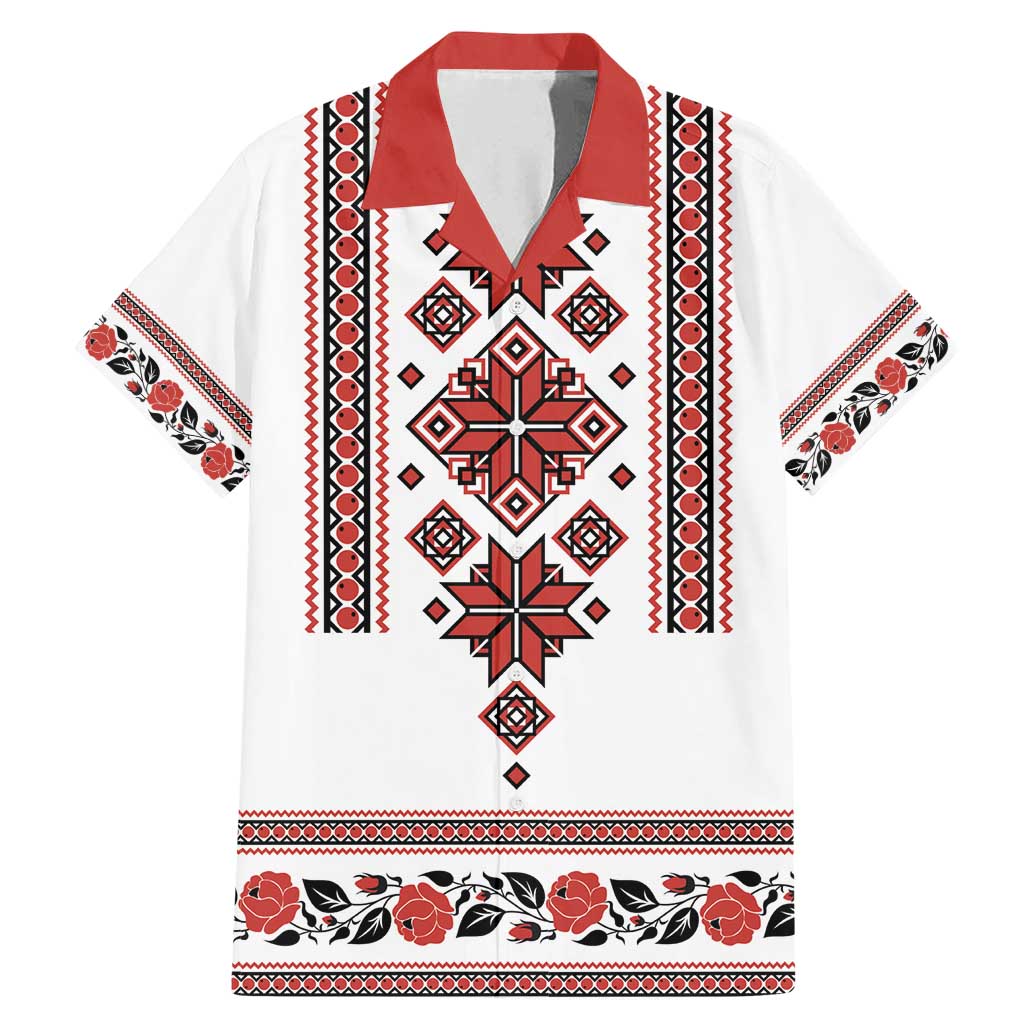 Ukraine Unity Day Family Matching Mermaid Dress and Hawaiian Shirt The Trident With Folk Pattern - Wonder Print Shop