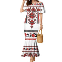 Ukraine Unity Day Family Matching Mermaid Dress and Hawaiian Shirt The Trident With Folk Pattern - Wonder Print Shop