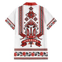 Ukraine Unity Day Family Matching Off The Shoulder Long Sleeve Dress and Hawaiian Shirt The Trident With Folk Pattern - Wonder Print Shop