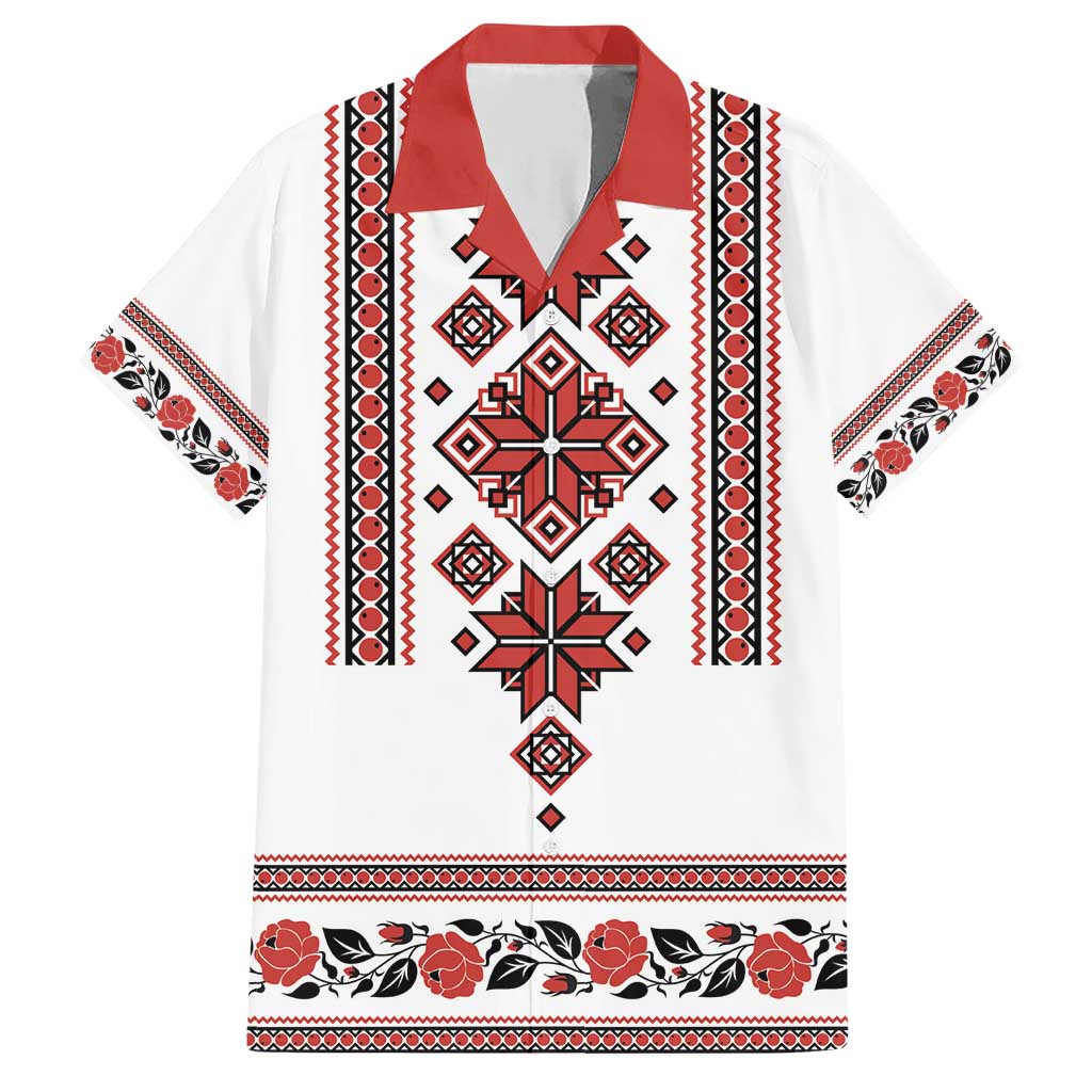 Ukraine Unity Day Family Matching Short Sleeve Bodycon Dress and Hawaiian Shirt The Trident With Folk Pattern - Wonder Print Shop