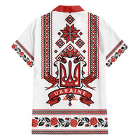 Ukraine Unity Day Family Matching Short Sleeve Bodycon Dress and Hawaiian Shirt The Trident With Folk Pattern - Wonder Print Shop