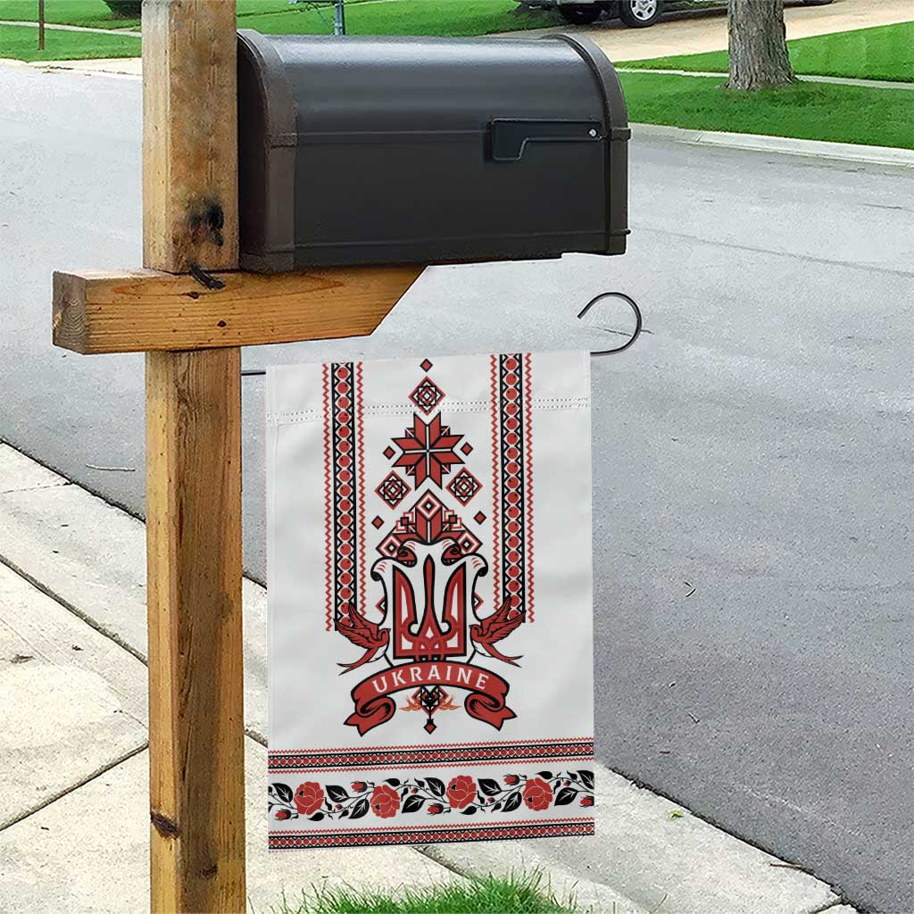 Ukraine Unity Day Garden Flag The Trident With Folk Pattern - Wonder Print Shop