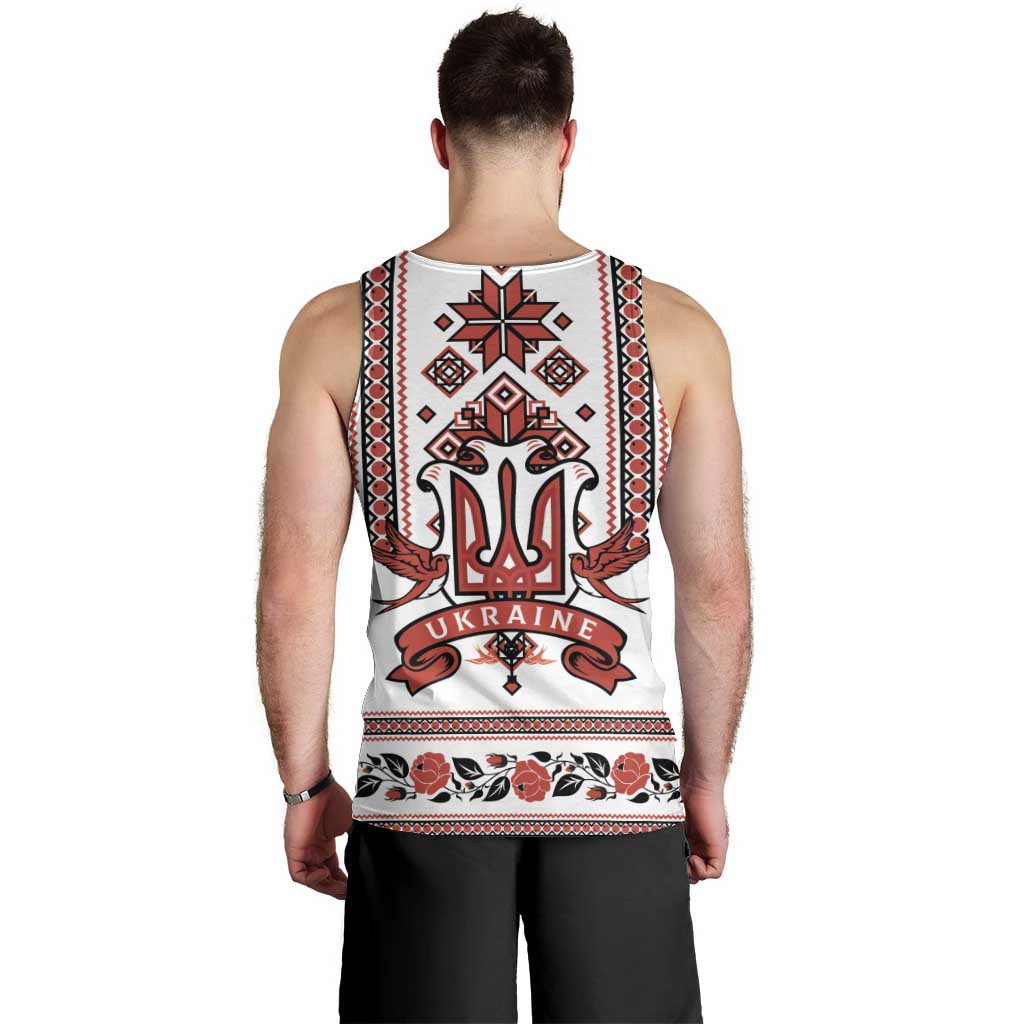Ukraine Unity Day Men Tank Top The Trident With Folk Pattern - Wonder Print Shop