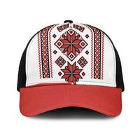Ukraine Unity Day Mesh Trucker Cap The Trident With Folk Pattern - Wonder Print Shop