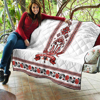 Ukraine Unity Day Quilt The Trident With Folk Pattern - Wonder Print Shop