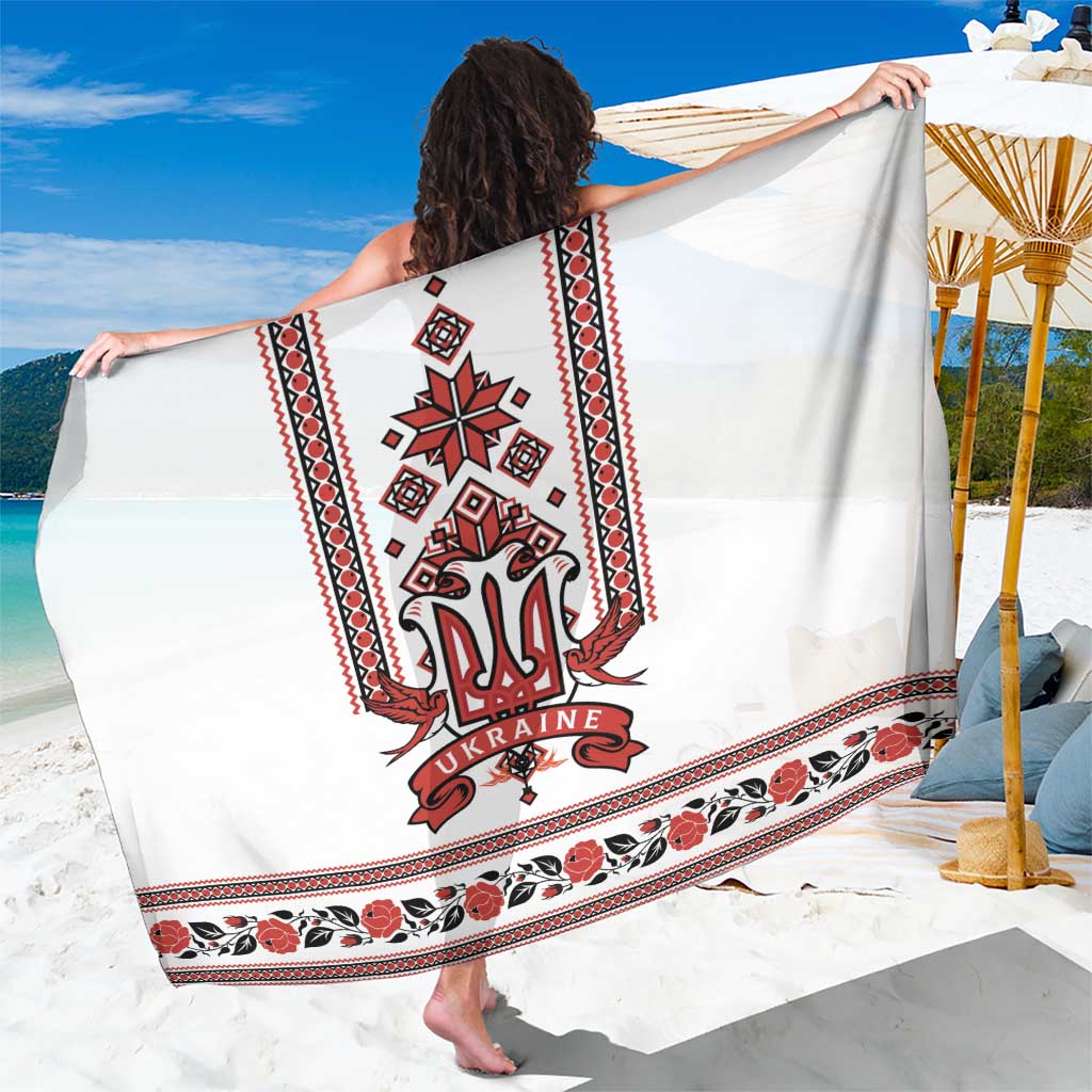Ukraine Unity Day Sarong The Trident With Folk Pattern - Wonder Print Shop