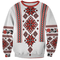 Ukraine Unity Day Sweatshirt The Trident With Folk Pattern - Wonder Print Shop