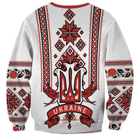 Ukraine Unity Day Sweatshirt The Trident With Folk Pattern - Wonder Print Shop