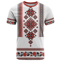 Ukraine Unity Day T Shirt The Trident With Folk Pattern - Wonder Print Shop