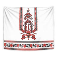Ukraine Unity Day Tapestry The Trident With Folk Pattern - Wonder Print Shop