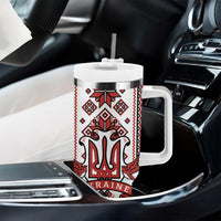 Ukraine Unity Day Tumbler With Handle The Trident With Folk Pattern - Wonder Print Shop