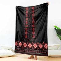 Red Ukraine Folk Patterns Blanket