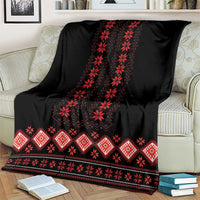 Red Ukraine Folk Patterns Blanket