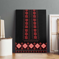 Red Ukraine Folk Patterns Canvas Wall Art - Wonder Print Shop