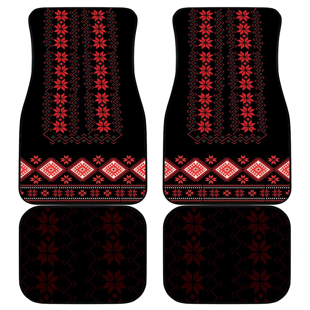 Red Ukraine Folk Patterns Car Mats - Wonder Print Shop