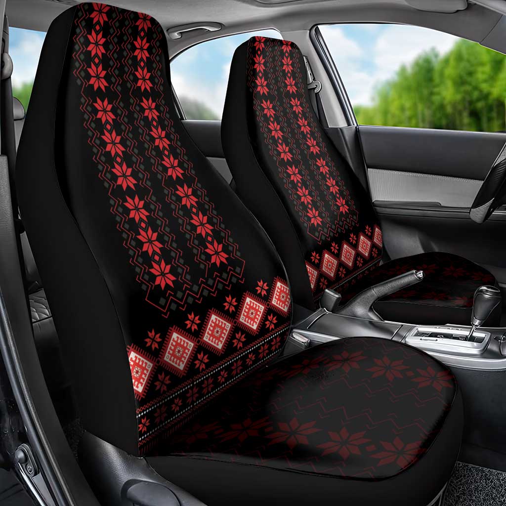 Red Ukraine Folk Patterns Car Seat Cover - Wonder Print Shop