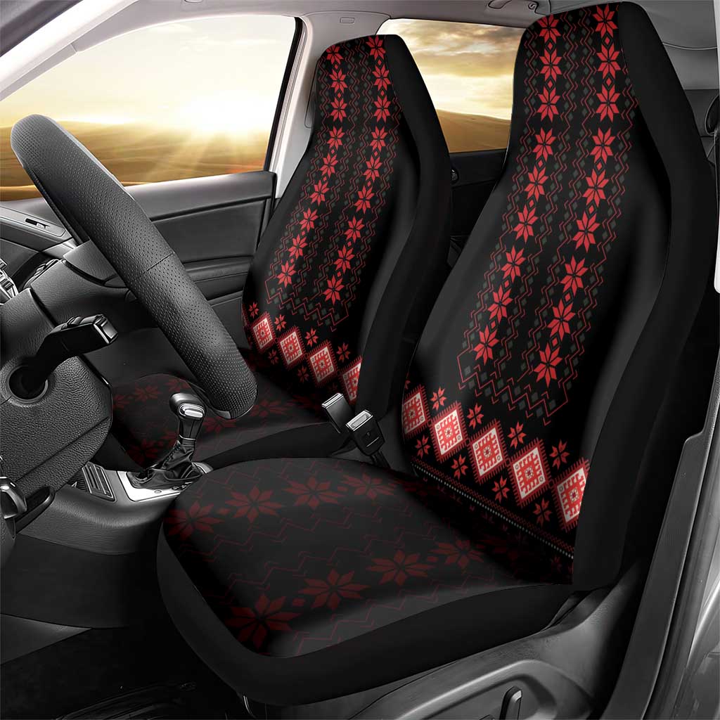 Red Ukraine Folk Patterns Car Seat Cover - Wonder Print Shop