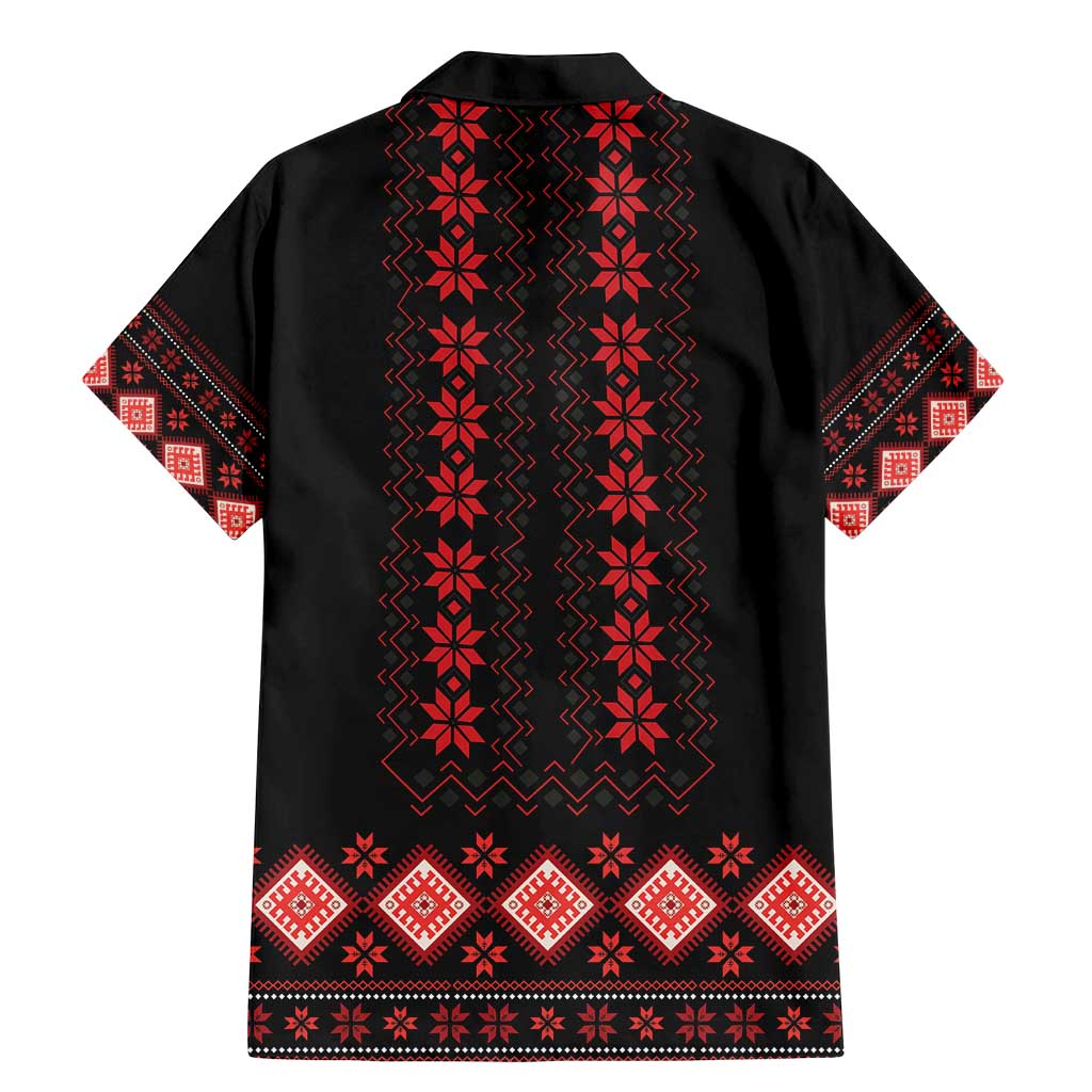 Red Ukraine Folk Patterns Family Matching Mermaid Dress and Hawaiian Shirt - Wonder Print Shop