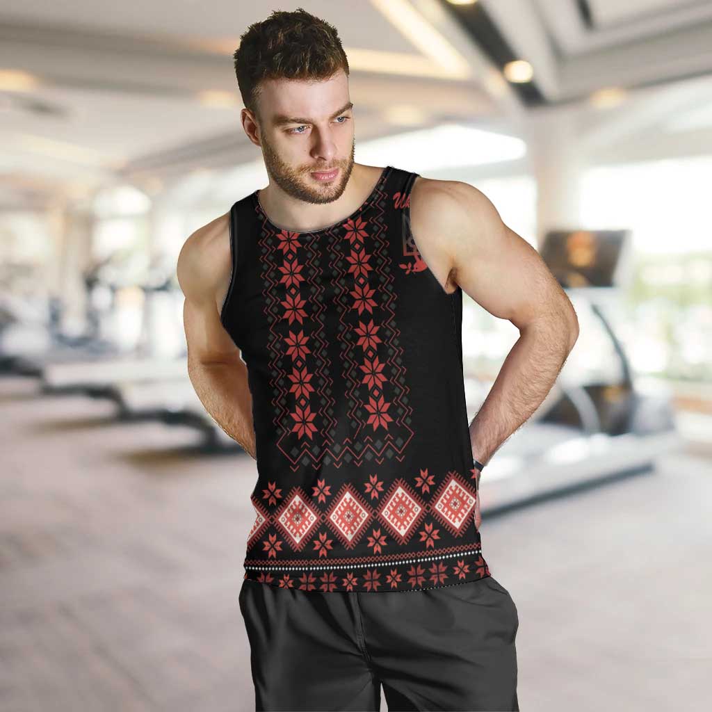 Red Ukraine Folk Patterns Men Tank Top - Wonder Print Shop