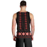 Red Ukraine Folk Patterns Men Tank Top - Wonder Print Shop