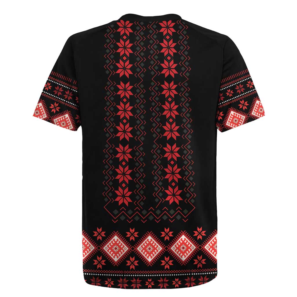 Red Ukraine Folk Patterns Rugby Jersey - Wonder Print Shop