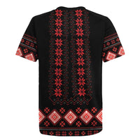 Red Ukraine Folk Patterns Rugby Jersey - Wonder Print Shop