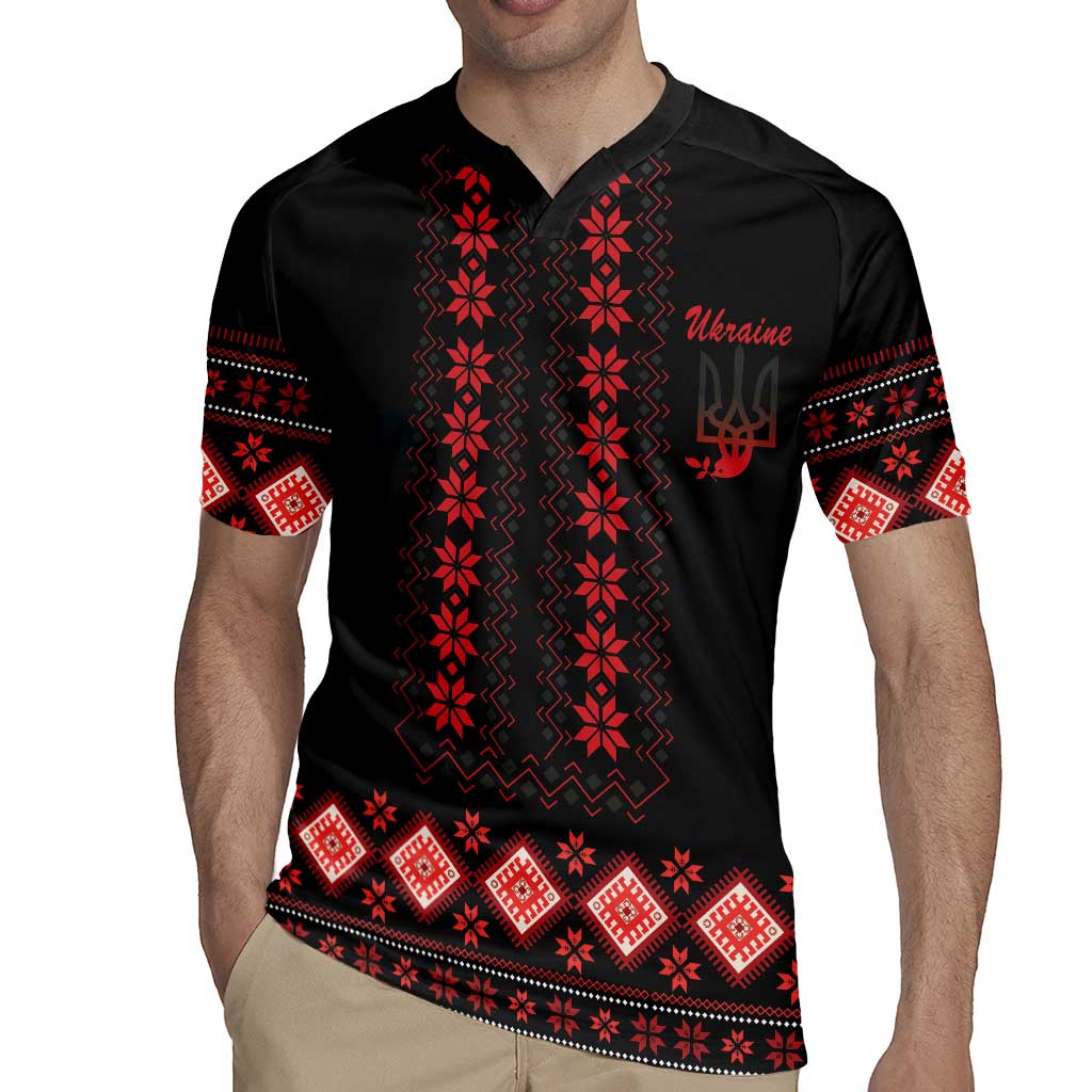 Red Ukraine Folk Patterns Rugby Jersey - Wonder Print Shop