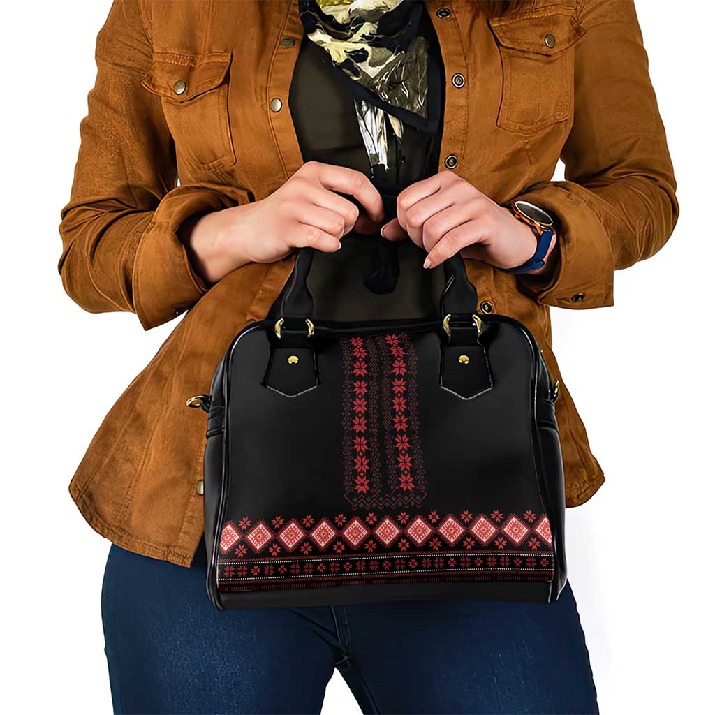 Red Ukraine Folk Patterns Shoulder Handbag