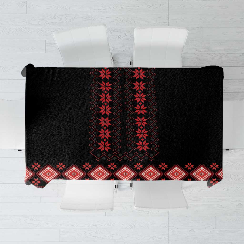Red Ukraine Folk Patterns Tablecloth - Wonder Print Shop