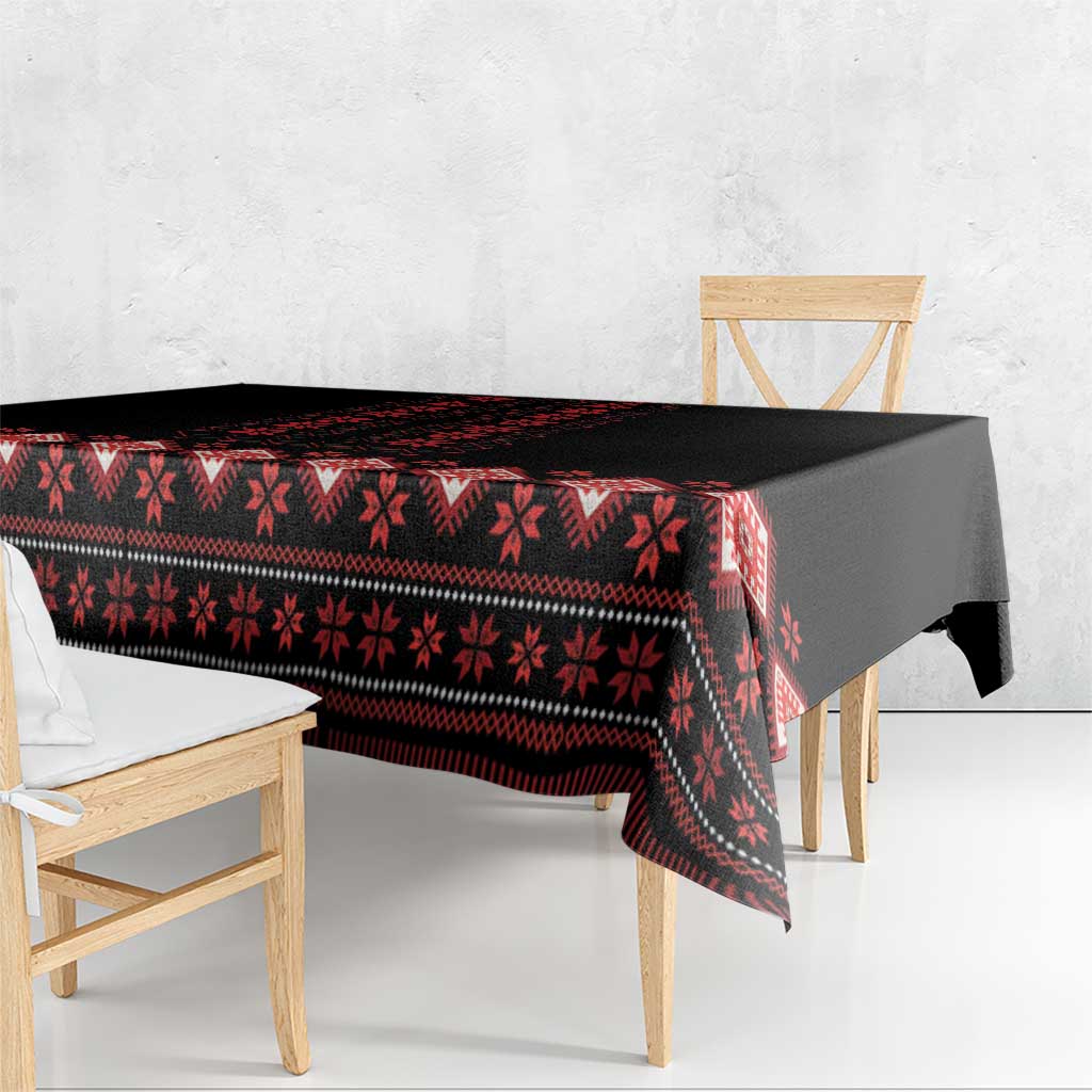 Red Ukraine Folk Patterns Tablecloth - Wonder Print Shop