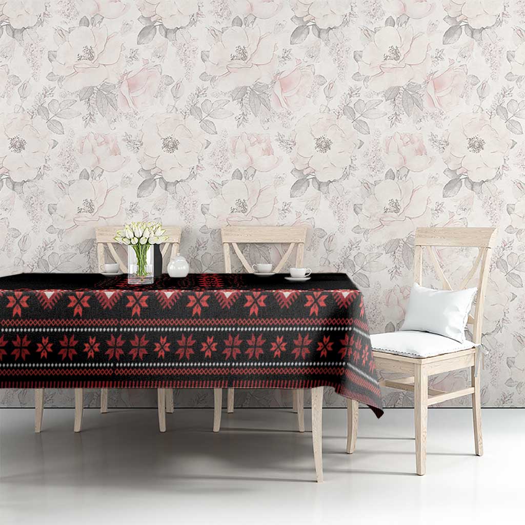 Red Ukraine Folk Patterns Tablecloth - Wonder Print Shop