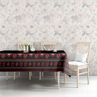 Red Ukraine Folk Patterns Tablecloth - Wonder Print Shop