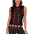 Red Ukraine Folk Patterns Women Sleeveless Polo Shirt - Wonder Print Shop