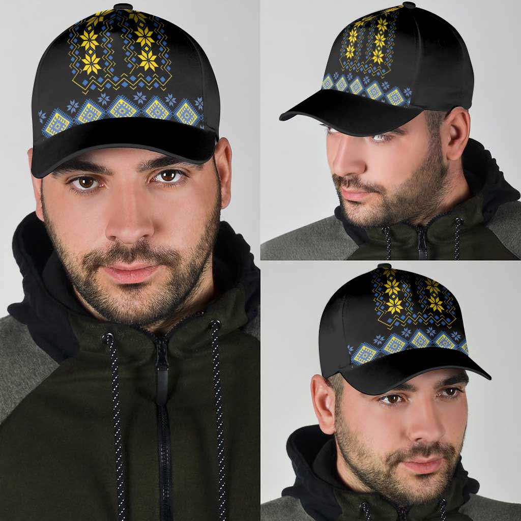 Yellow Ukraine Folk Patterns Classic Cap