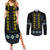 Yellow Ukraine Folk Patterns Couples Matching Summer Maxi Dress and Long Sleeve Button Shirt - Wonder Print Shop