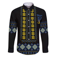 Yellow Ukraine Folk Patterns Family Matching Long Sleeve Bodycon Dress and Hawaiian Shirt - Wonder Print Shop