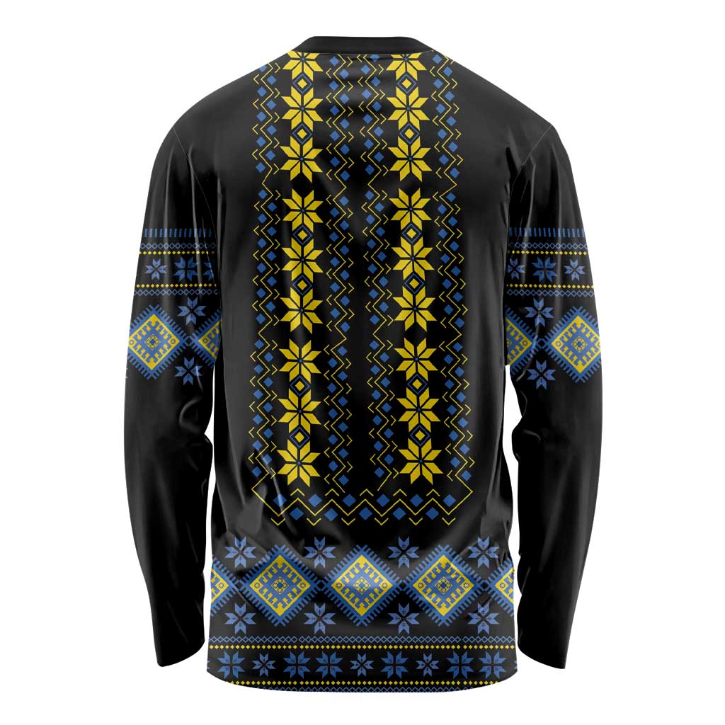Yellow Ukraine Folk Patterns Long Sleeve Shirt - Wonder Print Shop