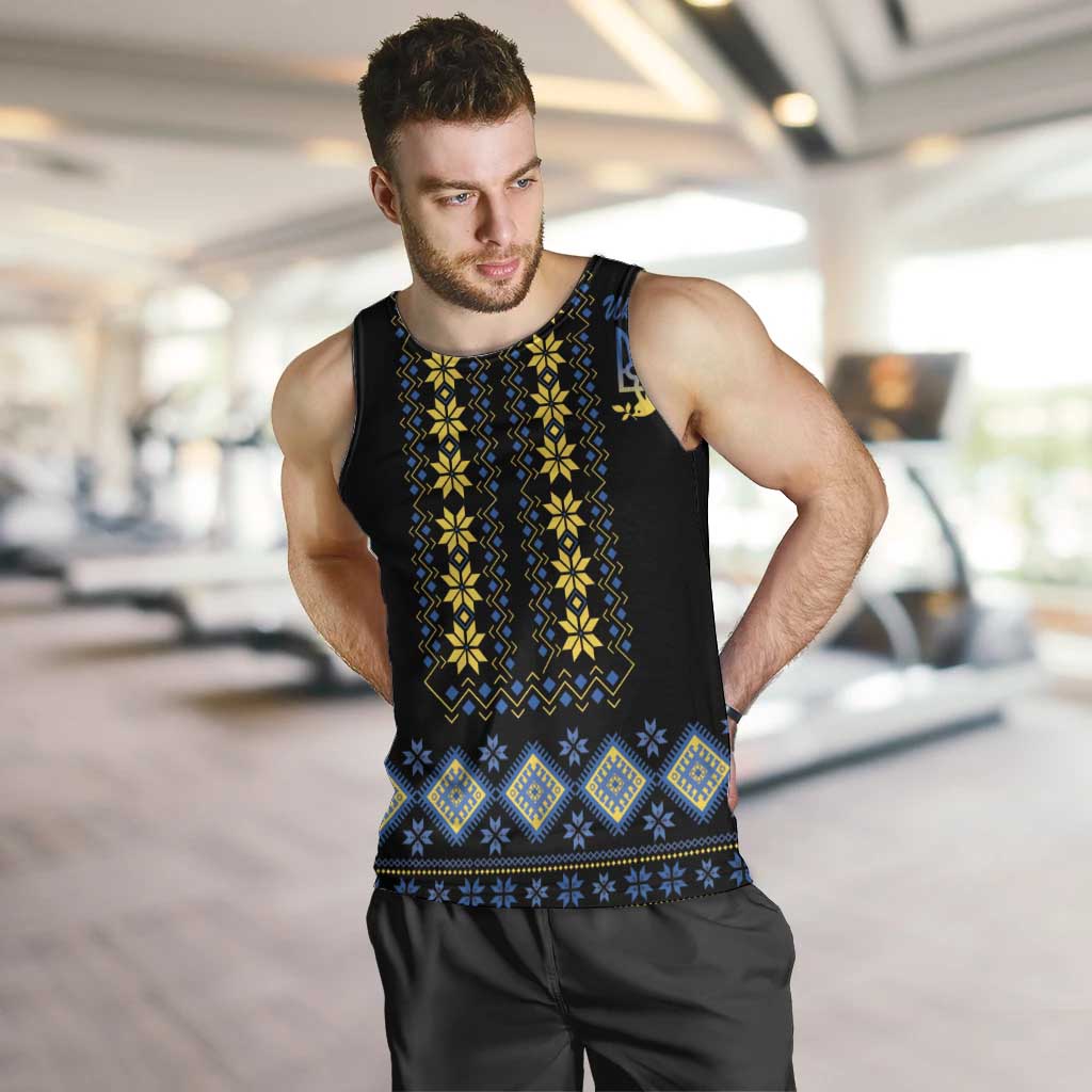 Yellow Ukraine Folk Patterns Men Tank Top - Wonder Print Shop