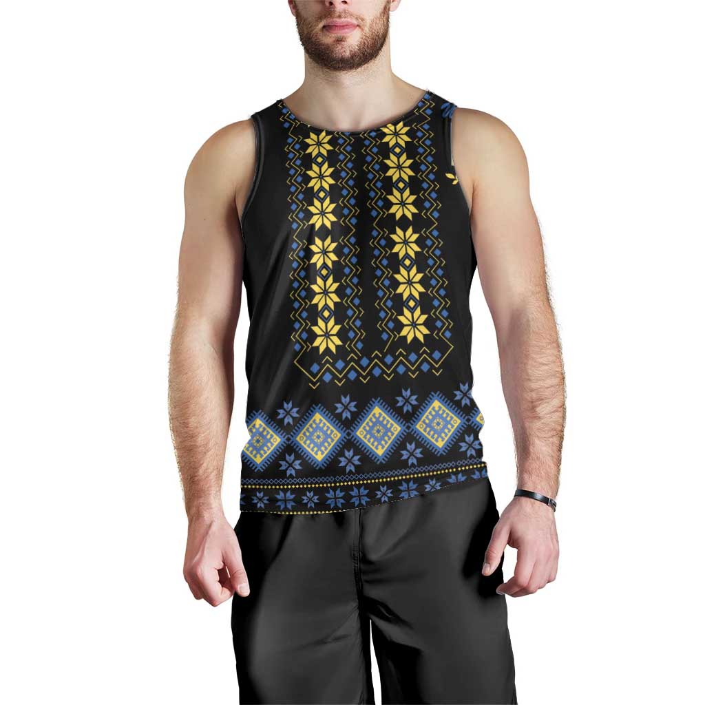 Yellow Ukraine Folk Patterns Men Tank Top - Wonder Print Shop