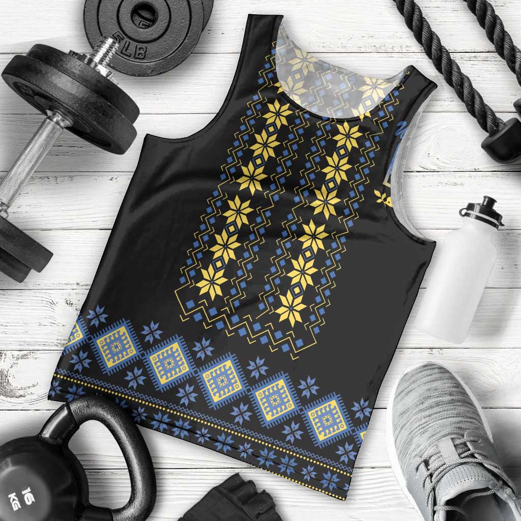 Yellow Ukraine Folk Patterns Men Tank Top - Wonder Print Shop