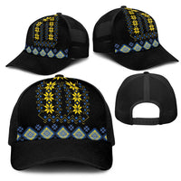 Yellow Ukraine Folk Patterns Mesh Trucker Cap