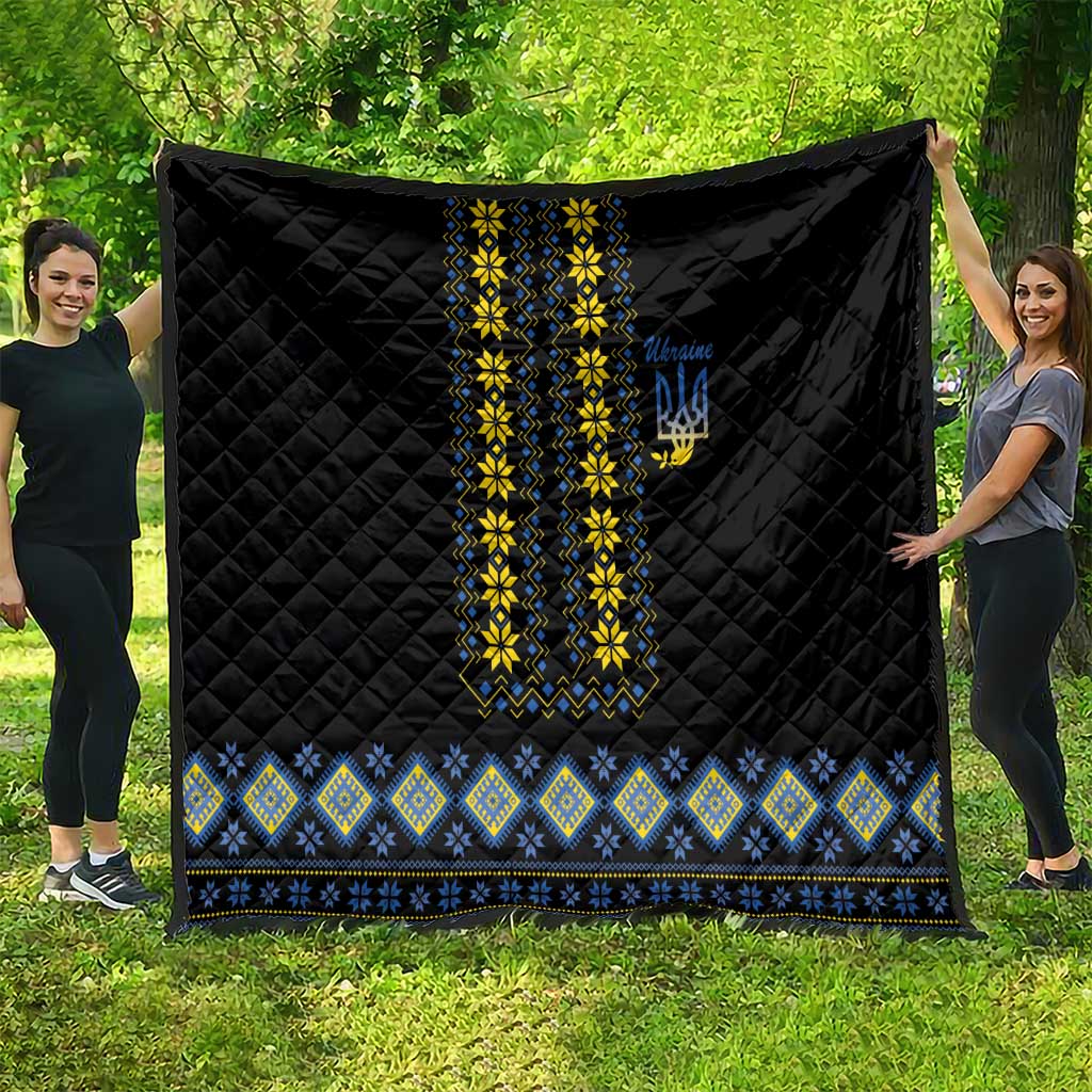 Yellow Ukraine Folk Patterns Quilt - Wonder Print Shop