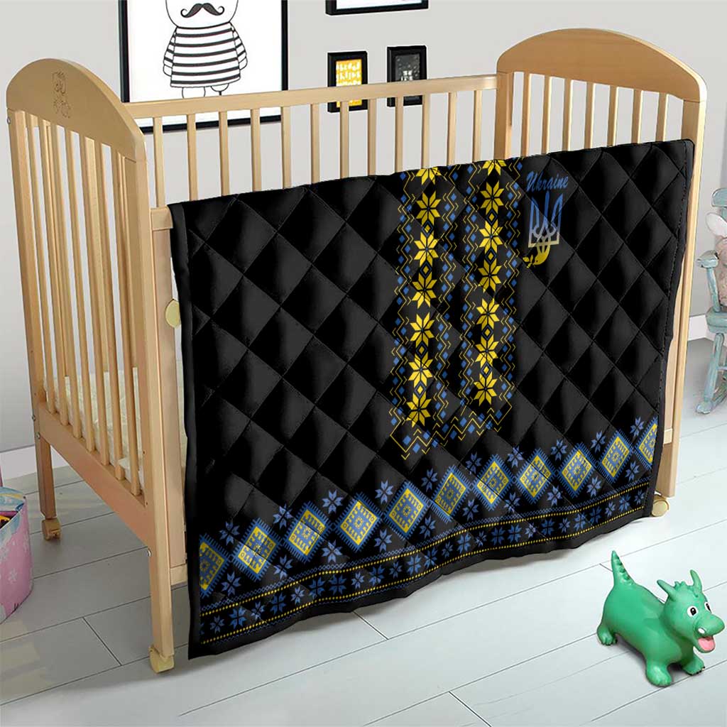 Yellow Ukraine Folk Patterns Quilt - Wonder Print Shop