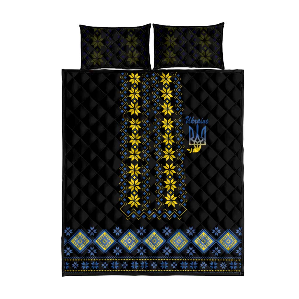 Yellow Ukraine Folk Patterns Quilt Bed Set - Wonder Print Shop