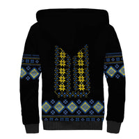 Yellow Ukraine Folk Patterns Sherpa Hoodie - Wonder Print Shop