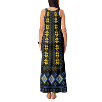 Yellow Ukraine Folk Patterns Tank Maxi Dress - Wonder Print Shop