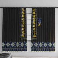 Yellow Ukraine Folk Patterns Window Curtain - Wonder Print Shop